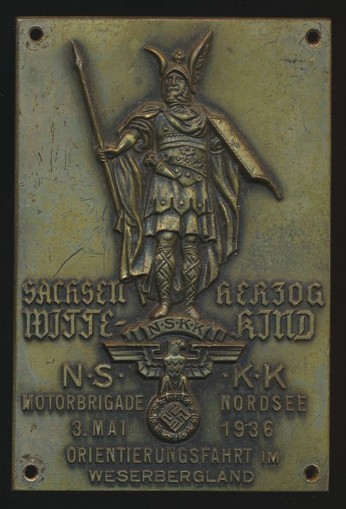 SOLD - NSKK Saschen Herzog Wittekind Motorbrigade Nordsee 1935 Plaque