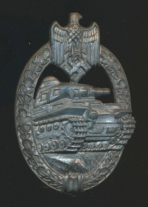 SOLD - Panzer Assault Badge in Silver by AS in Triangle