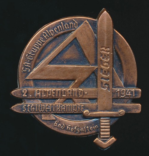 SOLD - RARE SA Gruppe Alpenland Sieger Badge in Bronze