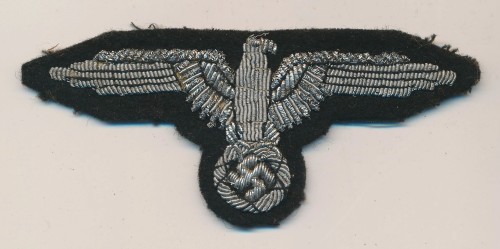 Waffen SS Officer Sleeve Eagle in Bullion