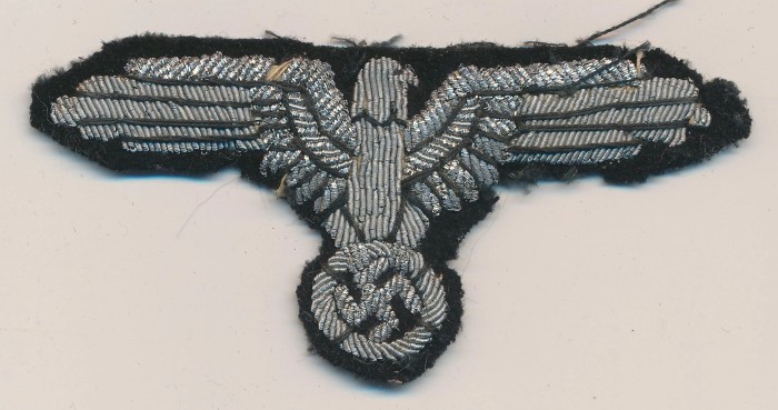 Waffen SS Officer Sleeve Eagle in Bullion